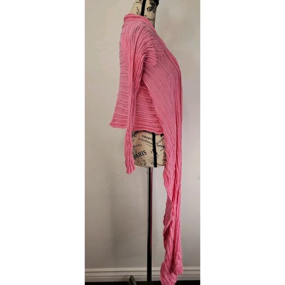 Ioanna Kourbela OS Archetypes Wrap Cardigan Lagenlook Pink Top Cotton Basics - Picture 5 of 9